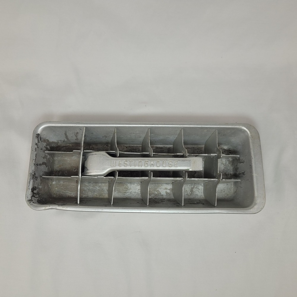 Vintage Westinghouse Aluminum Ice Cube Tray with Lever Release Metal Grid Retro
